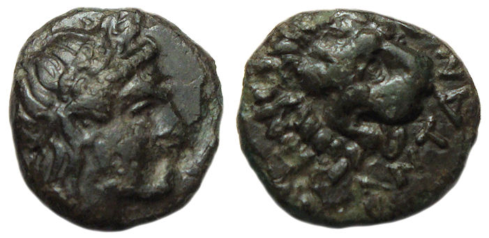 Antandros Troas Ae : Apollo / Head of Lion