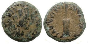 Carteia Spain : Ae Quadrans : Crowned Bust / Rudder