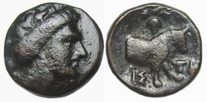 Histiaia Euboia Ae : Histiaia / Forepart of Bull : Ex-BCD