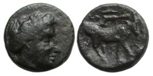 Histiaia Euboia Ae : Bull with Trophy above
