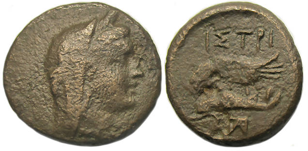 Istros Moesia Ae Dichalkon : Demeter / Eagle and Dolphin