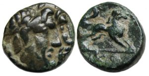 Komana Pisidia Ae : Jugate Busts / Lion Springing