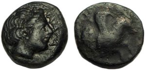 Lampsakos Mysia : Female Head / Forepart of Pegasus