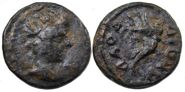 Laodicea ad Lycum Phrygia Ae : Helios / Pluto on Cornucopia