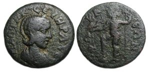 Otacilia Severa Ae : Phokaia Ionia : Poseidon Holding Dolphin