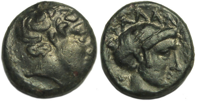 Phalanna Thessaly Ae Dichalkon : Male Head / Head of Nymph