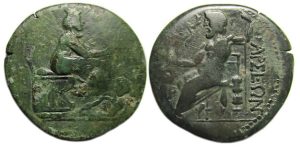 Tarsos Cilicia Ae : Tyche Seated - River God / Zeus Seated