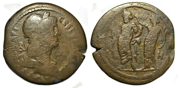 Trajan Ae Drachm : Alexandria Egypt : Nilus Crowned by Euthenia