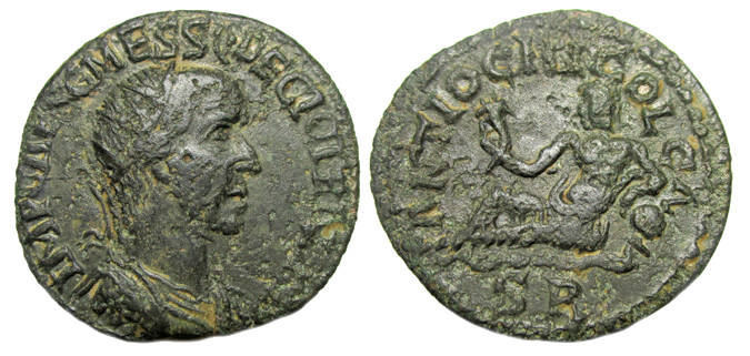 Trajan Decius Ae : Antioch Pisidia : River-God Anthos Reclining